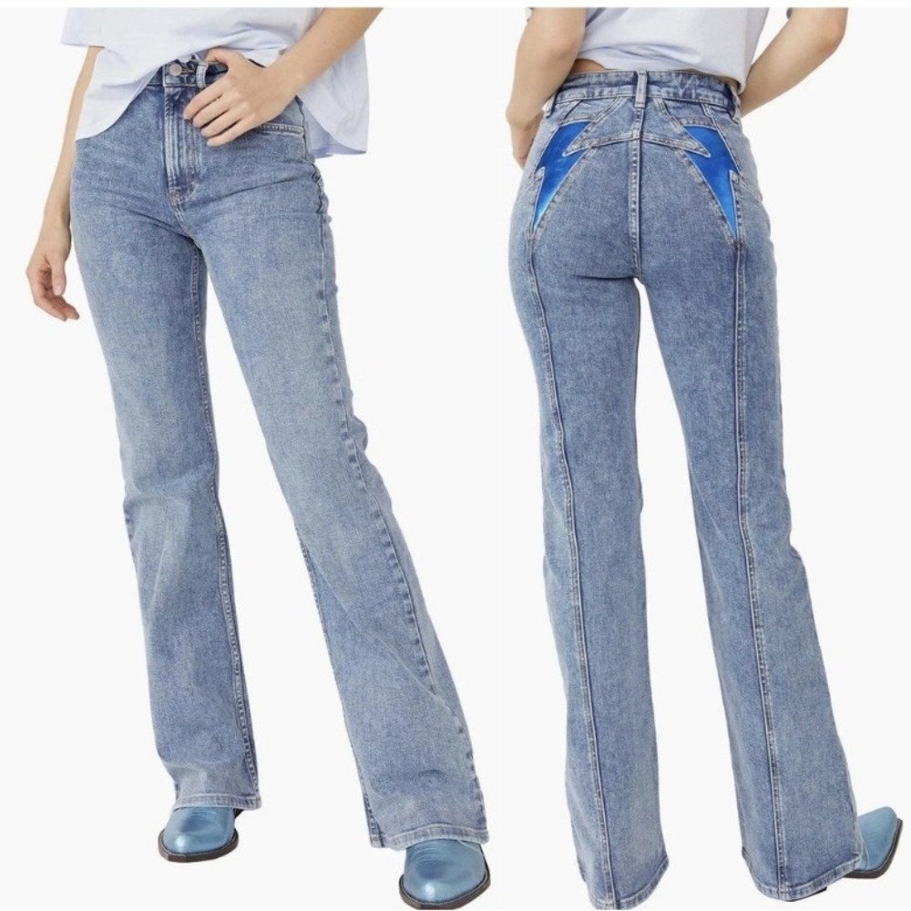 Free People x We The Free Women's Thunderbird Flare High Rise Jeans Size 25 NWT